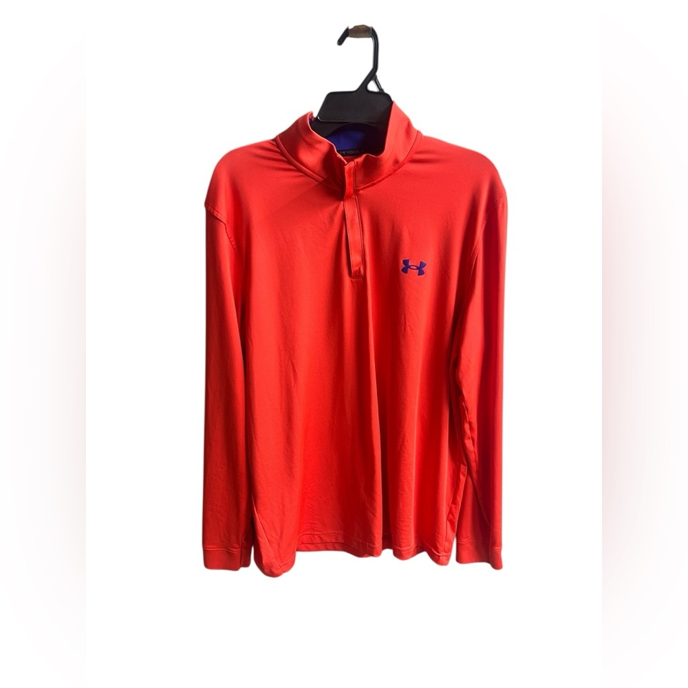 Under Armour Golf L men’s orange and blue 1/4 zip pullover